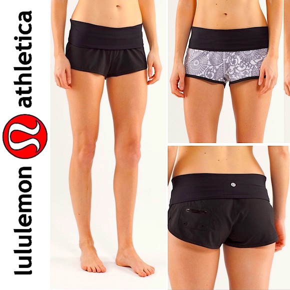 lululemon athletica Pants - Lululemon Flip Out Boardshort Black Beachy Floral White Fossil Reversible Short